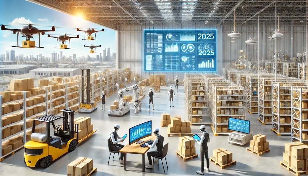 illustration of 3pl industry trends inside a warehouse 