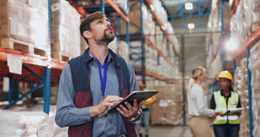 manager conducting warehouse slotting optimization