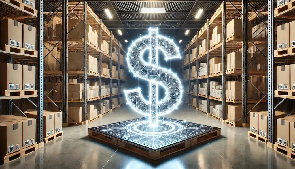 large dollar sign projection in warehouse for wms system cost