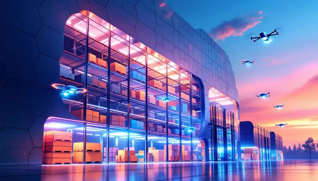 futuristic on demand warehousing exterior